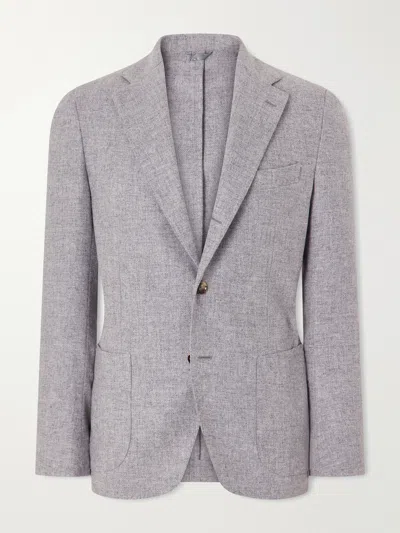 De Petrillo Posillipo Wool And Cashmere-blend Blazer In Pink