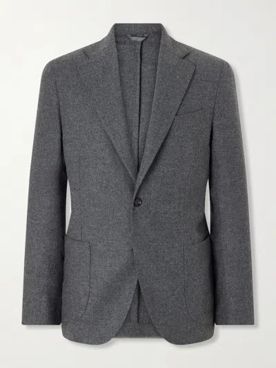 De Petrillo Posillipo Wool And Cashmere-blend Suit Jacket In Gray