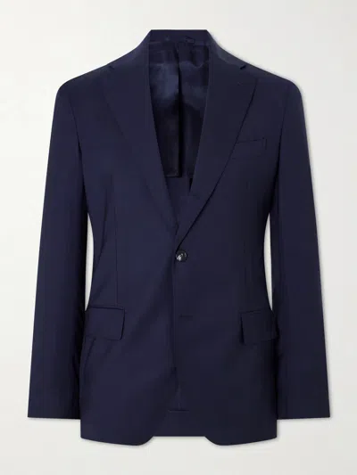 De Petrillo Virgin-wool Blend Suit Jacket In Black