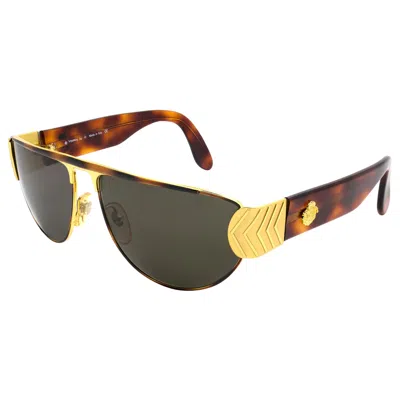 Pre-owned De Rigo Egon Von Furstenberg Aviator Sunglasses, Italy 80s In Brown