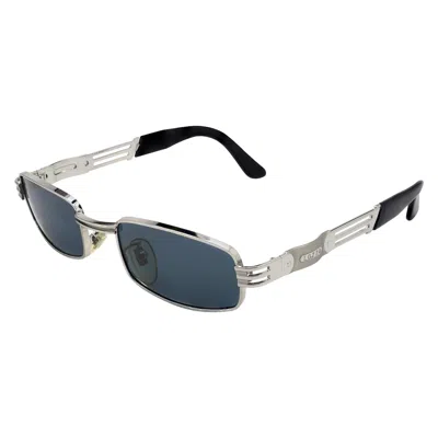Pre-owned De Rigo Lozza Rectangular Vintage Sunglasses 80s In Black