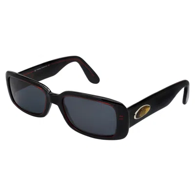 Pre-owned De Rigo Prince Egon Von Furstenberg Black Rectangular Sunglasses
