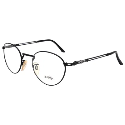 Pre-owned De Rigo Round Black Eyeglasses Frame By Sting, Italy 90s