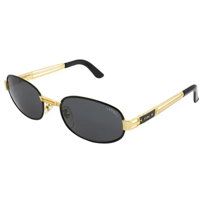 Pre-owned De Rigo Sting Oval Vintage Sunglasses 80s In Black