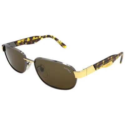 Pre-owned De Rigo Sunglasses Rectangular By Sting, Italy 1990s In Brown