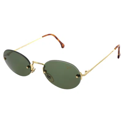 Pre-owned De Rigo Top Gun Oval Rimless Vintage Sunglasses, Italy 90s In Gray