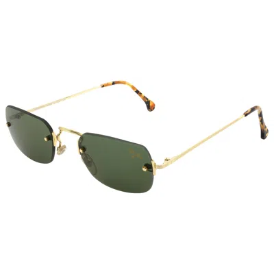 Pre-owned De Rigo Top Gun Rectangular Rimless Vintage Sunglasses, Italy 90s In Gray