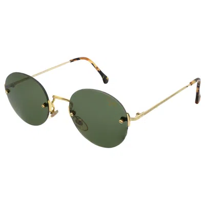 Pre-owned De Rigo Top Gun Round Rimless Vintage Sunglasses, Italy 90s In Gray