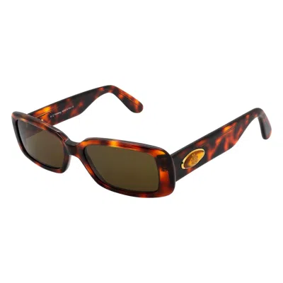 Pre-owned De Rigo Vintage Rectangular Sunglasses By Egon Von Furstenberg, Made In Italy In Black