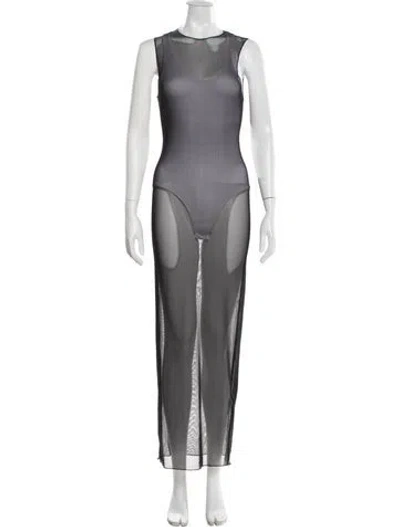 Pre-owned Dé Rococo Crew Neck Long Dress W/ Tags In Black
