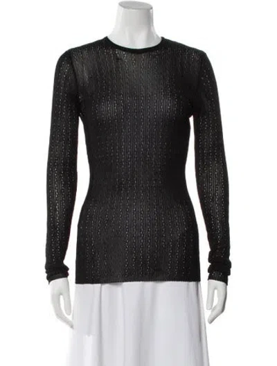 Pre-owned Dé Rococo Crew Neck Long Sleeve Top In Grey