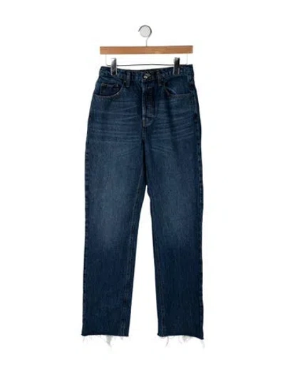Pre-owned Dé Rococo High-rise Straight Leg Jeans In Blue