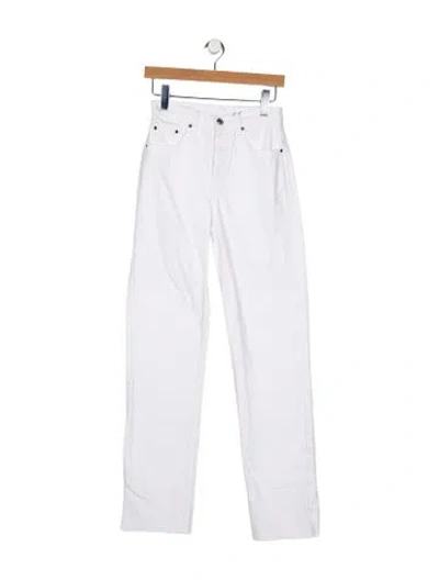 Pre-owned Dé Rococo High-rise Straight Leg Jeans In White
