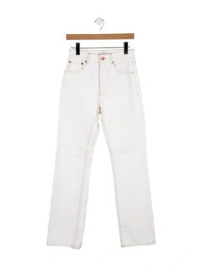 Pre-owned Dé Rococo High-rise Straight Leg Jeans In White