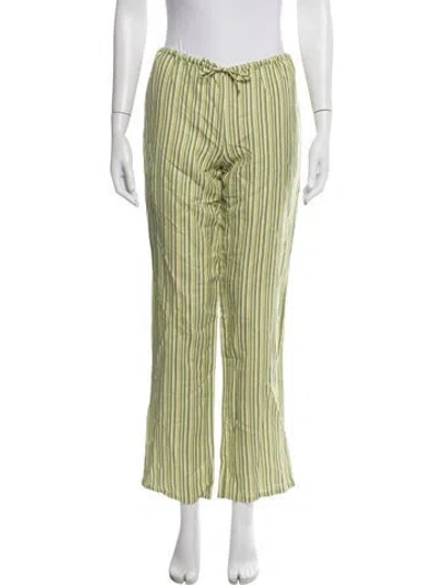 Pre-owned Dé Rococo Linen Striped Pajamas In Green