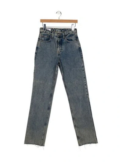 Pre-owned Dé Rococo Mid-rise Straight Leg Jeans In Blue