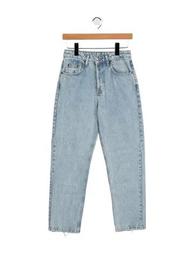 Pre-owned Dé Rococo Mid-rise Straight Leg Jeans In Blue