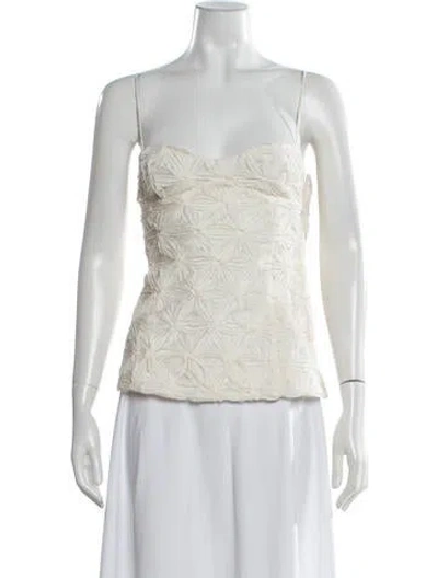 Pre-owned Dé Rococo Patterned Strapless Top In Neutrals