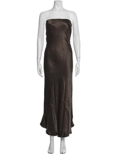 Pre-owned Dé Rococo Strapless Long Dress In Brown