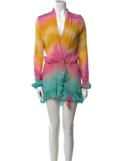 Pre-owned Dé Rococo Tie-dye Print Knee-length Dress In Pink