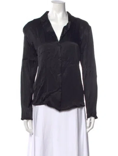 Pre-owned Dé Rococo V-neck Long Sleeve Top In Black
