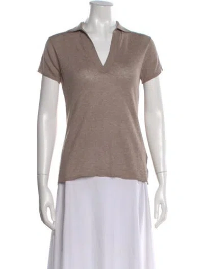 Pre-owned Dé Rococo V-neck Short Sleeve Polo In Neutral