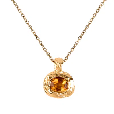 De Roms Women's Gold / Yellow Molten Citrine Soul Necklace - Gold Vermeil