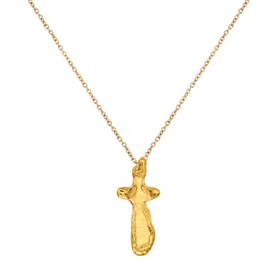 De Roms Women's The Covenant Molten Cross Necklace - Gold Vermeil
