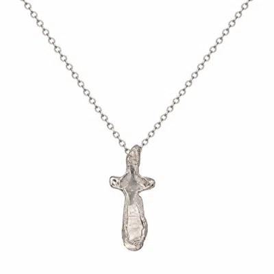 De Roms Women's The Covenant Molten Cross Necklace - Silver