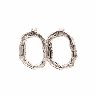 De Roms Women's The Dusk Molten Stud Earrings - Silver
