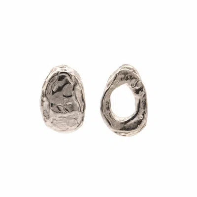 De Roms Women's The Eclipse Molten Stud Earrings - Silver