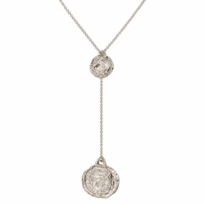 De Roms Women's The Internal Molten Double Medallion Necklace - Silver