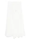 De Santis Draped Midi Skirt In White