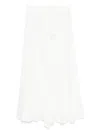 De Santis Draped Midi Skirt In White