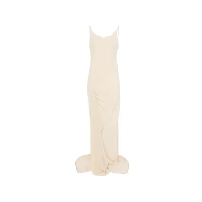 De Santis Gathered Sleeveless Maxi Dress In Neutral