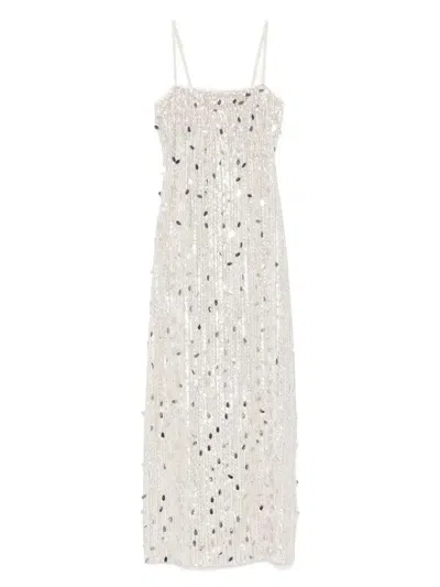 De Santis Sequin-embellished Maxi Dress In Grey