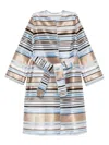 De Santis Striped Coat In Gold