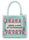 De Siena Bead-embellished Woven Top Handle Bag