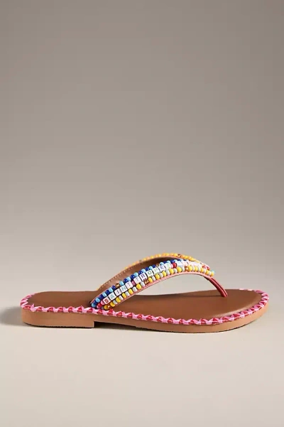 De Siena Beaded Thong Sandals