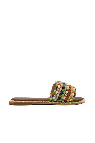 De Siena Belinda Sandals With Beads In Multicolor