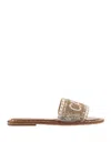 De Siena Capri Low Sandals In Gold-off White In White