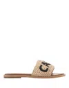 De Siena Capri Low Sandals In Natural-black In Natural Black