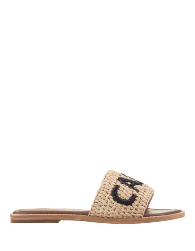 De Siena Capri Low Sandals In Natural-black In Natural Black