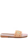 De Siena Crotchet-design Leather Sliders