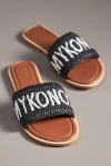 De Siena Destination Raffia Slide Sandals In Black