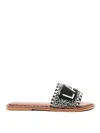 De Siena Lake Como Beads Flat Sandals In Black