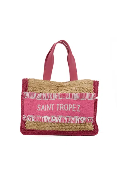 De Siena Pink Saint Tropez Bag In Natural Pink
