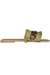 De Siena Sabaudia Raffia Slides In Olive Green