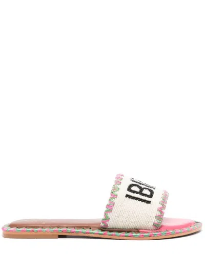De Siena Shoes Bead-embellished Leather Sandals In Pink