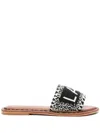 De Siena Shoes Bead-embellished Leather Sandals